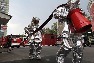 Пожарно-тактические учения в Центральной Войсковой Комендатуре Росгвардии