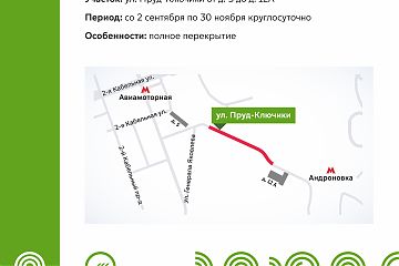 Строительные работы стали причиной перекрытия движения транспорта на участке улицы Пруд-Ключики