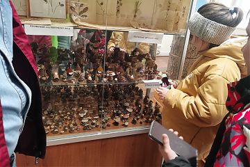 В Дирекции природных территорий «Кузьминки-Люблино» в течении всей зимы проходила выставка поделок из природных материалов «Шишки-мишки-мышки». 